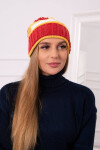 Dámská čepice Kinga K297 red+mustard+ecru UNI