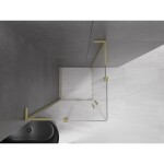 MEXEN/S - Velar L Duo sprchový kout, posuvné dveře 80 x 80, transparent, zlato kartáčovaná 871-080-080-02-03-55