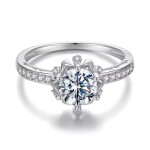 Stříbrný prsten Laura 1 ct MOISSANITE + CERTIFIKÁT, 57 Stříbrná