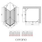 CERANO - Sprchový kout Marino Duo L/P - 6 mm - chrom, transparentní sklo - 120x110x190 - pantový CER-480238