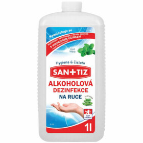 Sanitiz alkoholová dezinfekce na ruce parfém máta obsahuje Aloe Vera 1 l