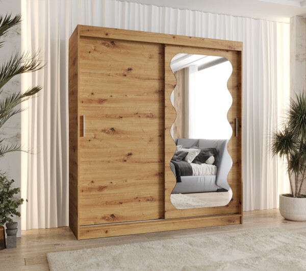 Šatní skříň Abi Spoti Rozměry: 180 cm, Barva korpusu + barva dveří: Dub artisan + Dub artisan