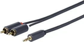 VivoLink 3.5mm - 2 x RCA M-M 7m / vysoce flexibilní / 24AWG / dvojité stínění / zlacené konektory (PROMJRCA7)