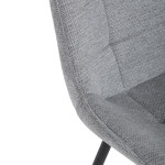 Židle jídelní, šedá látka, černý kov, otočný mechanismus 90°/90° (L/P) - funkce reset