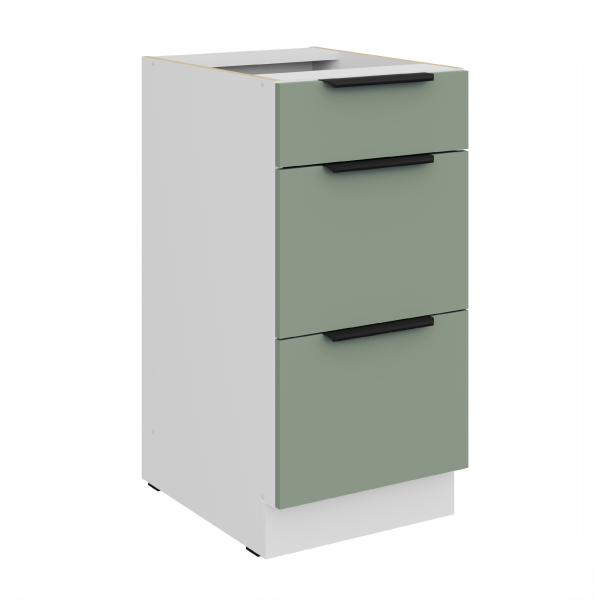 Spodní skříňka Aria 40 D 3S BB - Premium Box Barva korpusu: Bílá, Barva dvířek: SA - Aquamarine AFM
