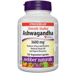 Webber Naturals Ashwagandha 3600 mg 120 kapslí (12009)