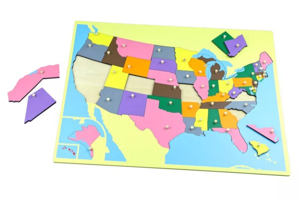 Moyo Montessori Moyo Montessori Puzzle - mapa USA - bez rámečku