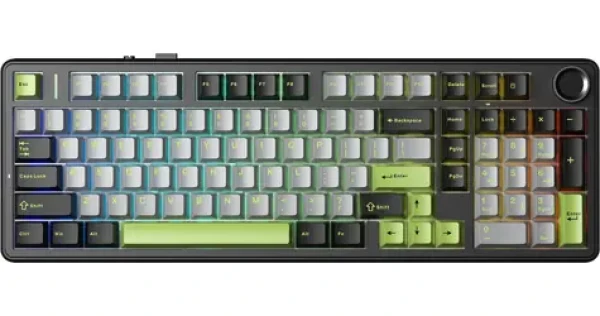 Aula F99 Pro GrayWood V3 černá / Mechanická herní klávesnice / RGB / drátová i bezdrátová / USB-C (AUF99P-BGG-GW)
