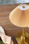 Chic Antique Stolní LED lampička Brass/Latte, hnědá barva, kov
