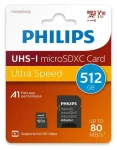 Philips microSDXC 512 GB + adaptér / Micro SD karta / Class 10 / UHS-I U1 / čtení: 80 MB/s / zápis: 30 MB/s (FM51MP45B/00)