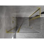 MEXEN/S - Mist L Duo sprchový kout dveře křídlové 110 x 100, transparent, zlato kartáčovaná 8A4L-110-100-55-00