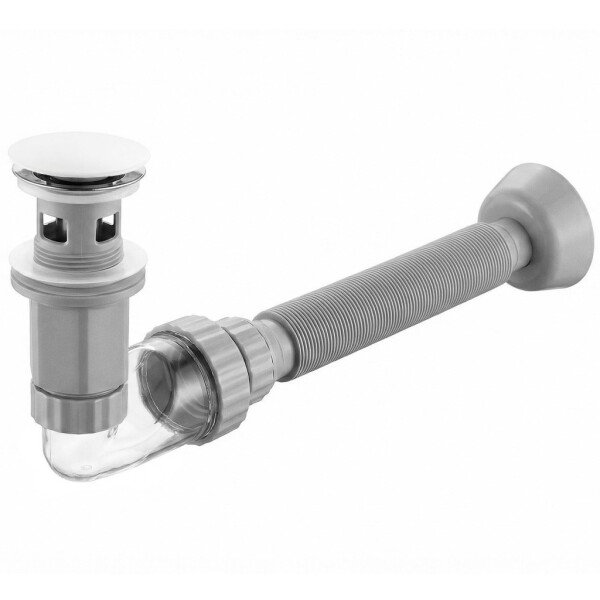 REA - Umyvadlový sifon s univerzální výpustí click-clack Flow White REA-A9493