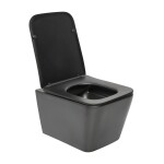 Wc závěsné SAT Infinitio včetně prkénka softclose, černá mat, zadní odpad SATINF012SREXPBKM SATINF012SREXPBKM