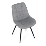 Židle jídelní, šedá látka, černý kov, otočný mechanismus 90°/90° (L/P) - funkce reset