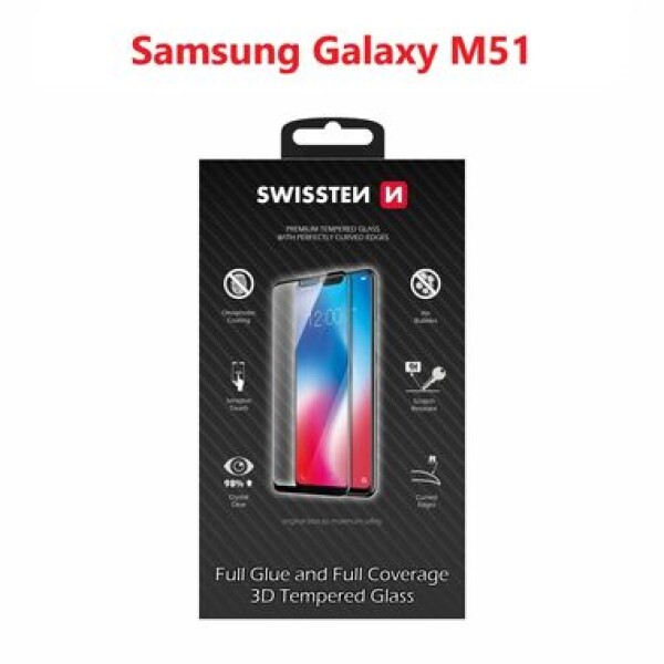 SWISSTEN Ultra Durable 3D FULL GLUE Glass pro SAMSUNG M515 GALAXY M51 černá (64701870)