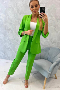 Elegantní souprava saka a kalhot světle zelené barvy UNI