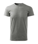 Heavy New tričko unisex tmavě šedý melír XL