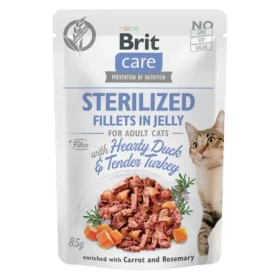 Brit Care Cat Fillets in Jelly Sterilized Hearty Duck & Tender Turkey 85 g
