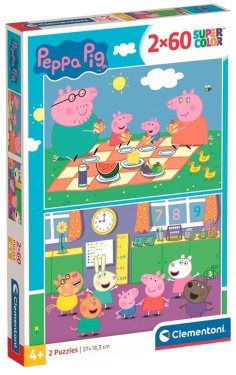 Puzzle 120 dílků Prasátko Peppa piknik 2x60 - Clementoni