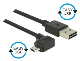 DeLock kabel EASY-USB 2.0-A samec EASY-Micro USB 2.0 samec pravoúhlý / 2m (83853-DE)