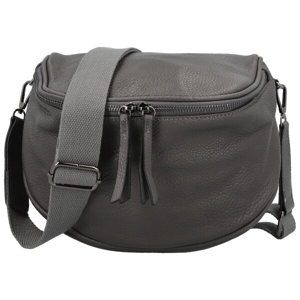 Stylová dámská koženková kabelko-ledvinka Ergitta Newa, tmavě šedá