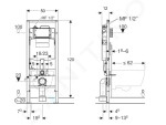 GEBERIT - Duofix Předstěnová instalace pro závěsné WC, se splachovací nádržkou Sigma 12 cm, s hygienickým proplachem, výška 1,2 m 111.076.00.1