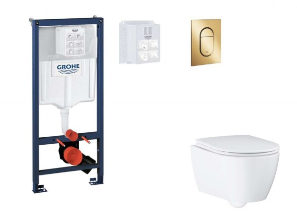 GROHE - Rapid SL Set předstěnové instalace, klozetu, sedátka SoftClose a tlačítka Arena Cosmopolitan S, Cool Sunrise SANI11BB4140