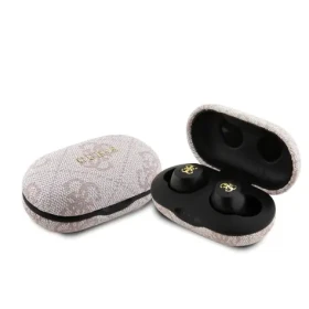 Guess True Wireless 4G PU Metal Logo růžová / Bezdrátová sluchtáka / Bluetooth 5.3 / IPX5 / USB-C (57983118815)
