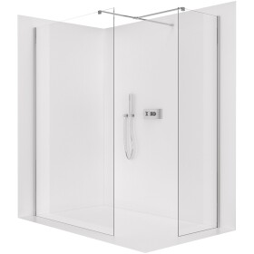 CERANO Sprchová zástěna Walk-in Onyx T L/P - 8 mm - hranatá vzpěra - chrom, transparentní sklo - 120x30x200 cm