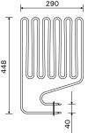 Topné těleso, spirála pro saunová kamna F,KG(S),KG,KGS,PO, 2500W/230V CZSP-250L