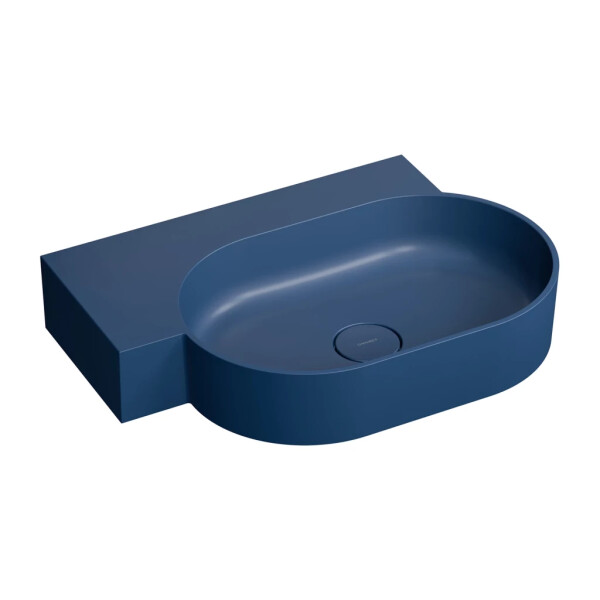 OMNIRES - OVO M+ umyvadlo na desku/závěsné - levé, 64 x 44 cm, midnight blue mat; OVO645UWLMB