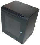 XtendLan Skříň 10" 12U 280×350 mm černá / Nástěnný rozvaděč / prosklené dveře (WT-12U-2835-BLACK)