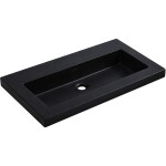 CERANO - Umyvadlo z litého mramoru Ovo - s přepadem - černá matná - 70,5x46,5 CER-667826