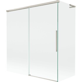MEXEN/S - Rox L vanová zástěna 2-křídlová posuvná 150 + 70 x 150, transparent, nikl kartáčovaný 8C9L-150-070-97-00