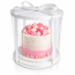 Cake star dortový box bílý kulatý 26x44cm - bez stuhy