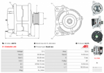 Alternátor AUDI 80 B4 / A4 B5 / A6 C4 C5 / Coupé S2–RS2 1.6–2.8 / 2.0T