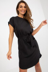 Černé rovné šaty s páskem z RUE PARIS