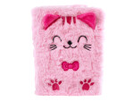 Glamour zápisník kočka plyšový 15 × 21,5 cm, 80 stran