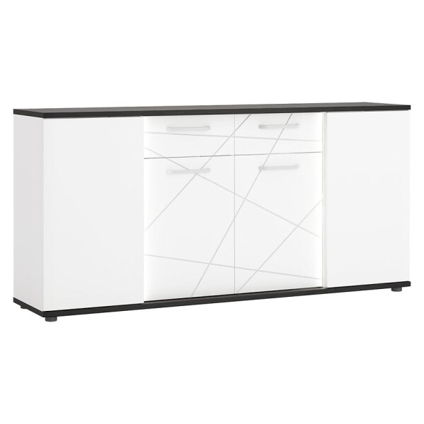 Komoda Venezia VENK02 4D2S bílý alpský/dub vicenza černá/mdf bílý L