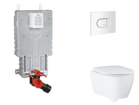 GROHE - Uniset Set předstěnové instalace, klozetu, sedátka SoftClose a tlačítka Arena Cosmopolitan, alpská bílá SANI15BB3116