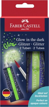 Faber-Castell Faber-Castell, 125092, sada třpytek v tubě, Glow in the dark, 2 ks