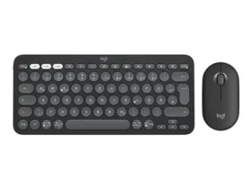 Logitech Pebble 2 Combo grafitová / Bezdrátová klávesnice s myší / BT / Logi Bolt / DE layout (920-012203)
