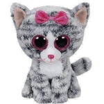 TY Boos KIKI - šedá kočka 15 cm