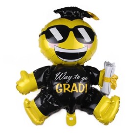 Promoce balónek smajlík 66 cm x 56 cm Promoce balónek smajlík 66 cm x 56 cm