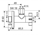 SCHELL - 4Wing Rohový regulační ventil, chrom 053930699