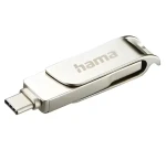 Hama C-Rotate Pro stříbrná / Flash disk / USB-C 3.1 / USB-A 3.0 / 256 GB / 100 MB/s