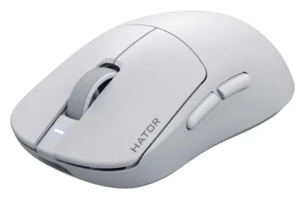 Hator Quasar 3S Ultima bílá / Herní bezdrátová myš / optická / 30000 DPI / 2.4GHz / Bluetooth / USB-C (HTM661)
