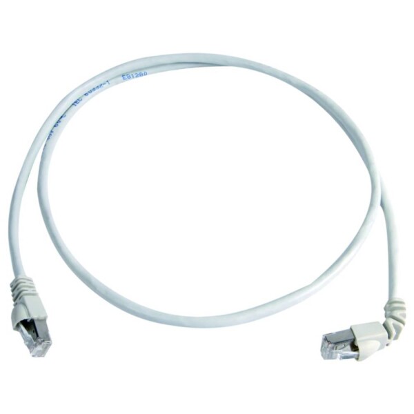 Telegärtner 100008295 RJ45 síťové kabely, propojovací kabely CAT 6A S/FTP 2.0 m bílá samozhášecí, S průchodkou chránící proti zlomení 1 ks