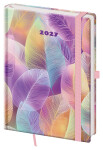 Týdenní diář 2027 Helma A5 Vario Feathers s gumičkou