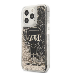 Pouzdro Karl Lagerfeld Liquid Glitter Gatsby iPhone 13 Pro černé